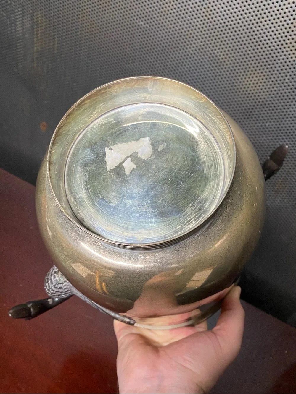VINTAGE FRENCH REGENCY SWAN NECK ICE BUCKET MCM